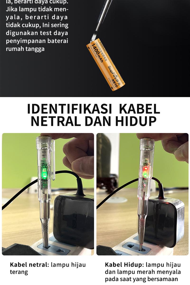 ISKU Obeng Test Pencil Tester TesPen Obeng Tes Indicator Dual LED
