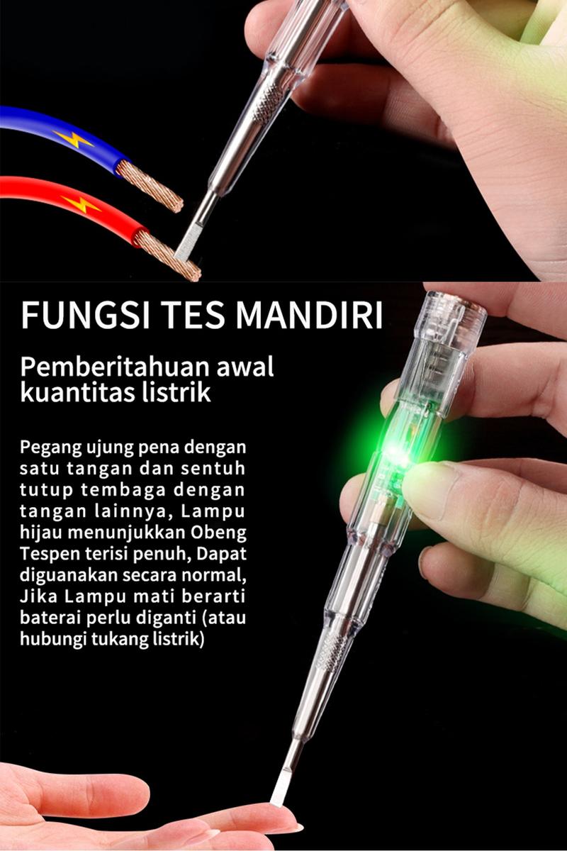 ISKU Obeng Test Pencil Tester TesPen Obeng Tes Indicator Dual LED