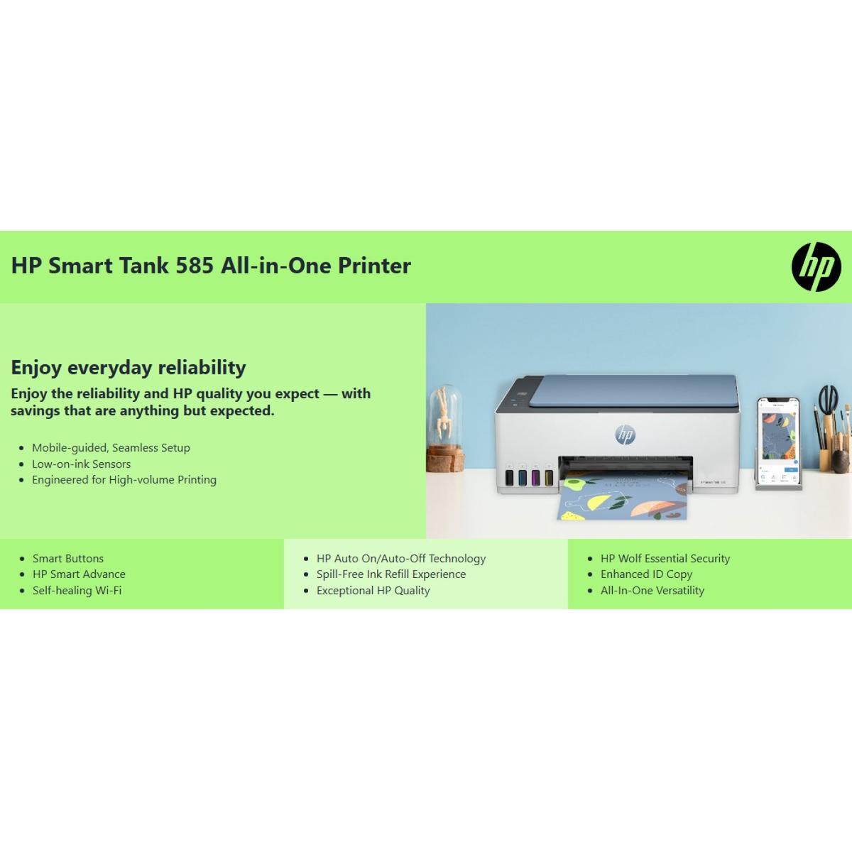 Printer HP Smart Ink Tank 585 580 AIO Print Scan Copy