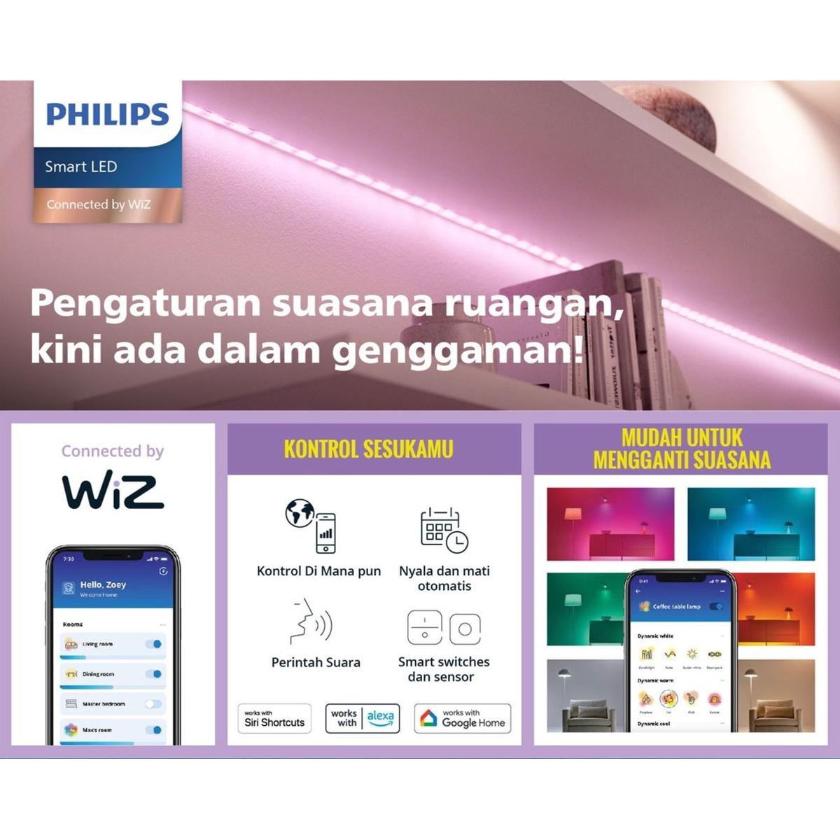 Product Introduction of Philips Lampu Smart Wifi LED Strip Extension Kit 1M Color RGB 0