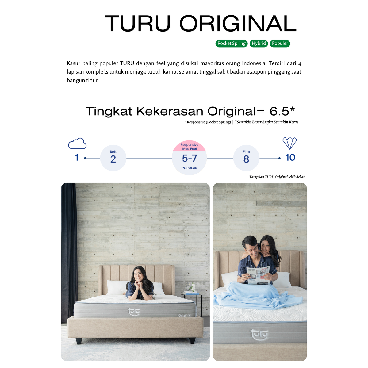 Product Introduction of Kasur Pocket Spring Bed TURU ORIGINAL uk. 120x200 (Double) FREE BANTAL 2