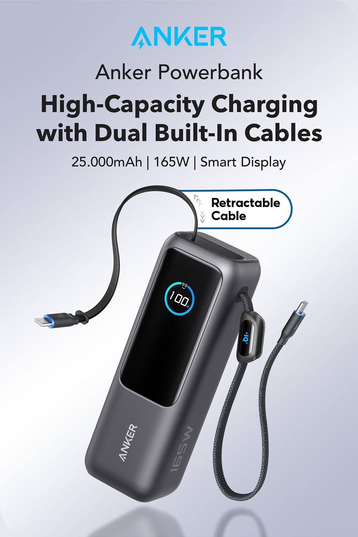 Promo Anker Laptop Power Bank Smart Digital Display Touch 25.000mAh ...