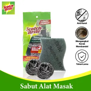 3M Scotch-Brite Sabut Stainless 2 Pcs Cleaning Balls Scourer 3M-ID-SSP