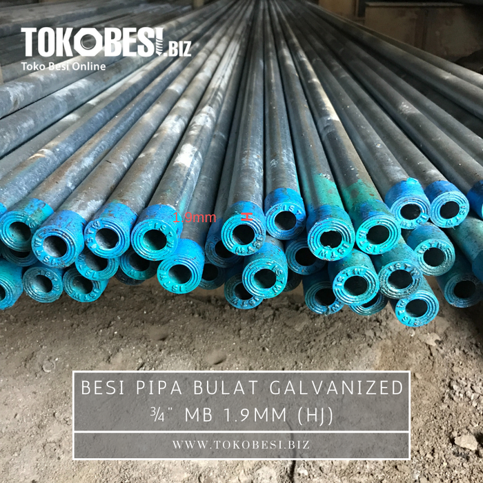 Gambar Besi Pipa Bulat Galvanized ¾" 1.9mm (hj) dari Teguh tokobesi Kota Bandung Tokopedia