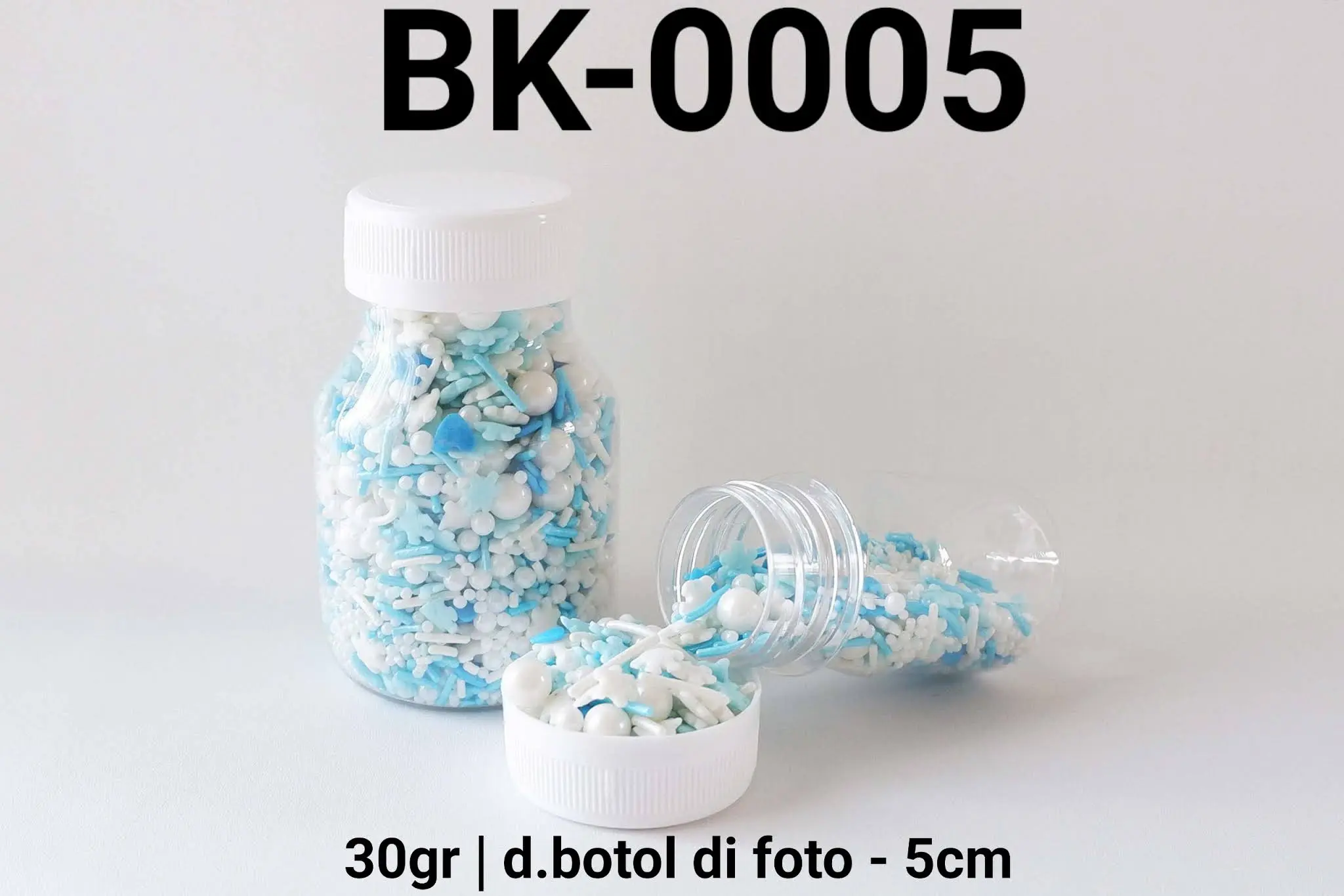 BK-0005 Sprinkles sprinkle sprinkel mix biru putih 30gram