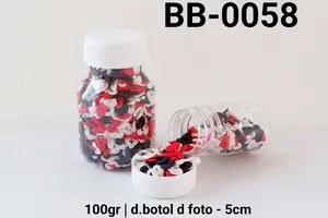 BB-0058 Sprinkles sprinkle sprinkel 100 gram hati hitam merah putih