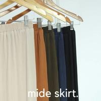 Gambar Original Mide Skirt by Rokgaliya : Black, Mocca, Grey, Navy, Cream dari RASTAGEDON SHOP Kab. Indramayu 1 Tokopedia