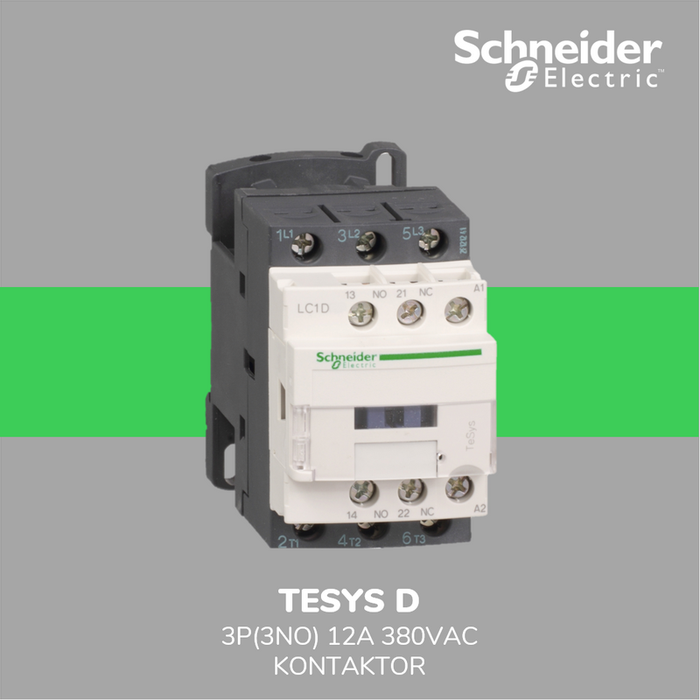 Gambar Schneider Electric TeSys D Kontaktor 3P(3NO) 12A 380VAC LC1D12Q7 dari Smart Power Solution Kota Administrasi Jakarta Barat Tokopedia