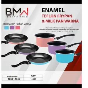 FryPan Set Isi 2 Teplon Anti Lengket Dan Panci Susu Anti Lengket
