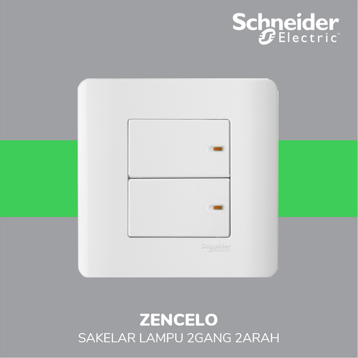 Gambar Schneider Saklar Datar 2 Gang 2 Arah Zencelo - E8432_2_WE_G3 dari Smart Power Solution Kota Administrasi Jakarta Barat Tokopedia