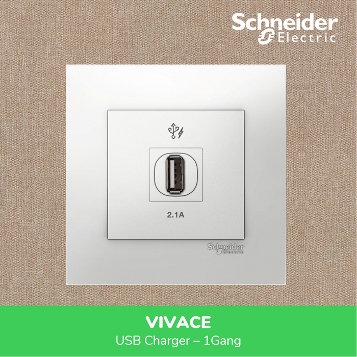 Gambar Schneider Electric Usb Charger 2.1A Vivace - KB31USB_WE dari Smart Power Solution Kota Administrasi Jakarta Barat Tokopedia