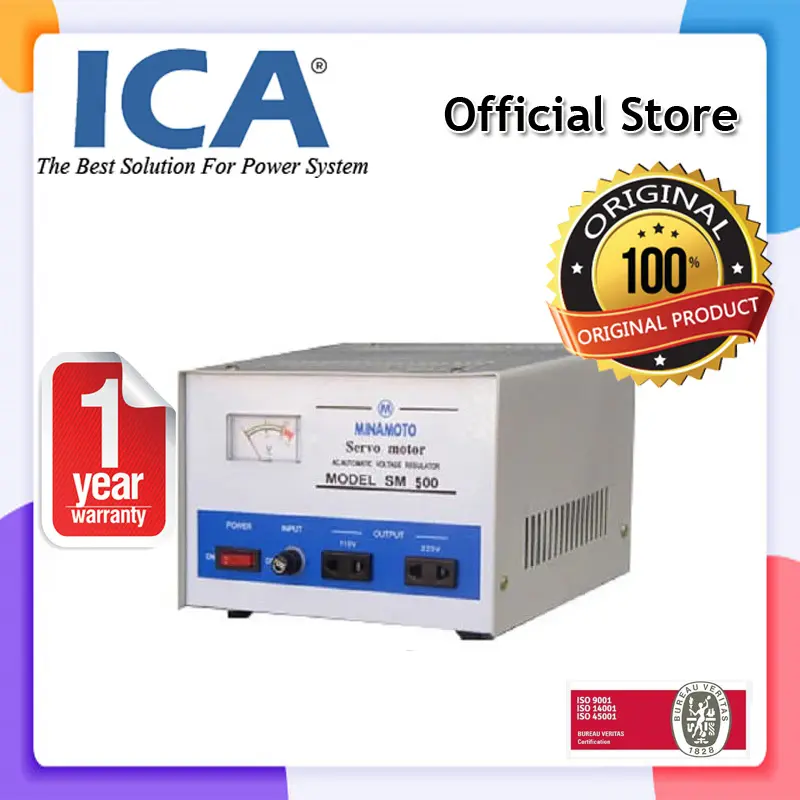 ICA Minamoto SM500 SM 500 500VA Stabilizer Servo Motor AVR STAVOL