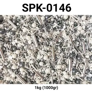 SPK-0146 Sprinkles sprinkle sprinkel 1kg 1 kg mutiara silver perak mix