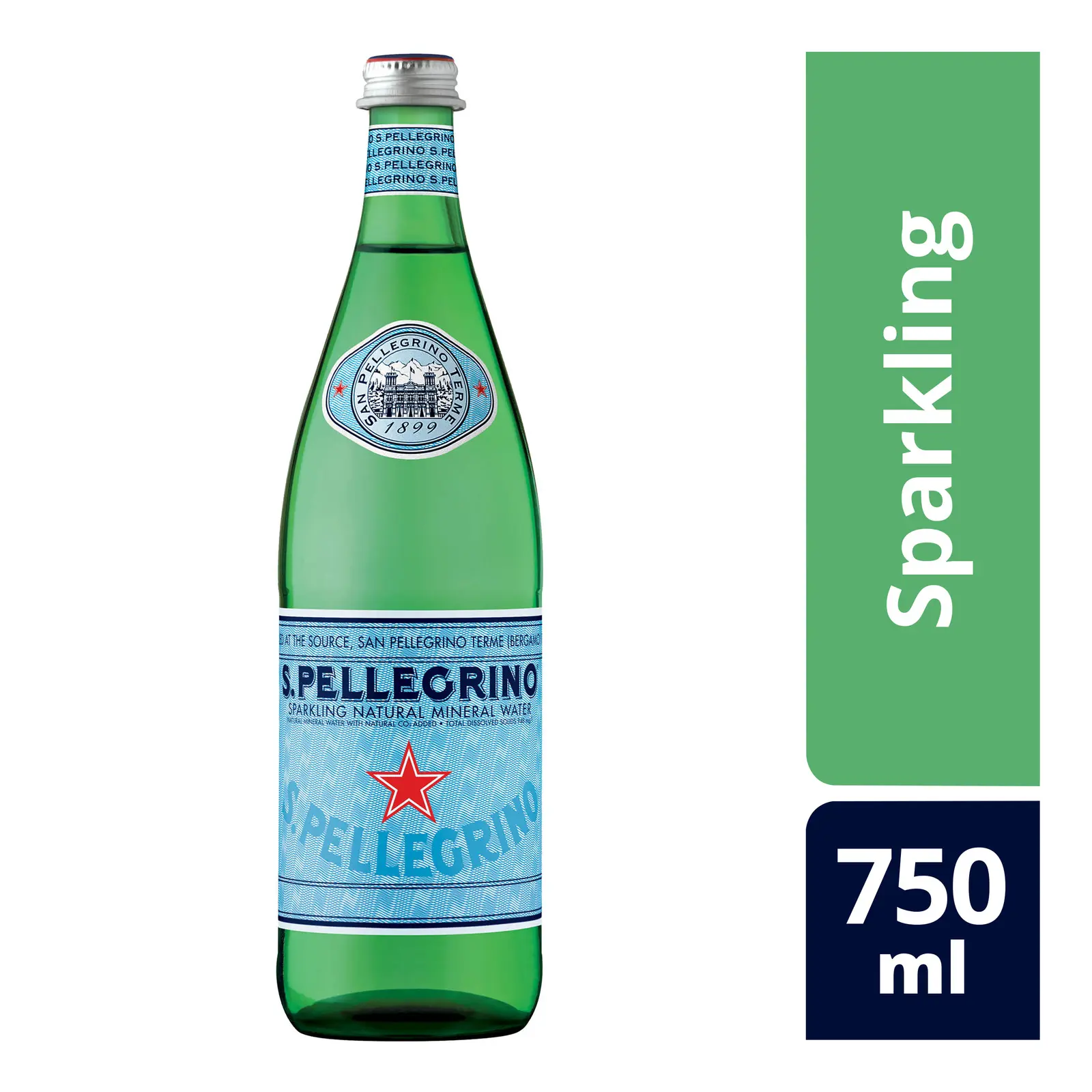 San Pellegrino Natural Mineral Glass Bottle Water - Sparkling 750ml