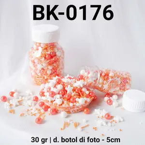 BK-0176 Sprinkles sprinkle sprinkel 30gr 30 gram mix orange putih