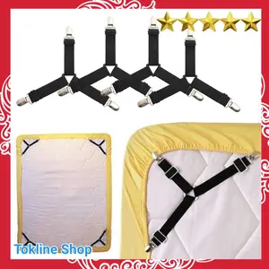 Terlaris Penjepit Ujung Sprei Kasur Bed Clip Holder 4PCS Berkualitas