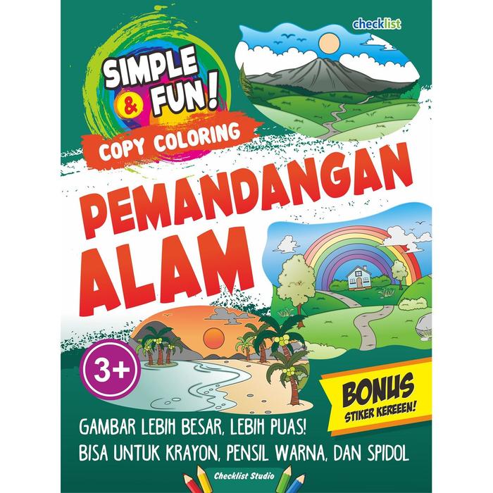Gambar Simple & Fun! Copy Coloring Pemandangan Alam dari KETEMUBUKUONLINE Kab. Sleman Tokopedia