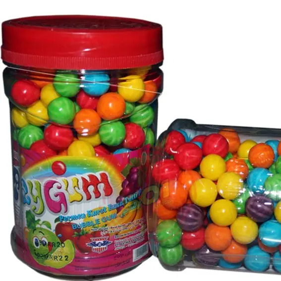 Permen Karet Bola Mini Play Gum Bubble Gum Tutti Frutti Toples 200 Pcs 0