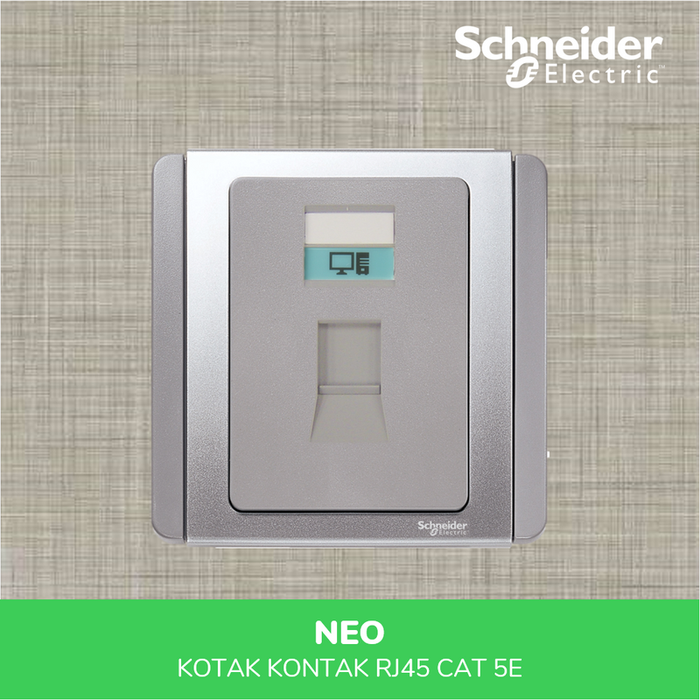 Gambar Schneider Stop Kontak Data RJ45 Cat5 Neo - E3031RJ5E_GS dari Smart Power Solution Kota Administrasi Jakarta Barat Tokopedia