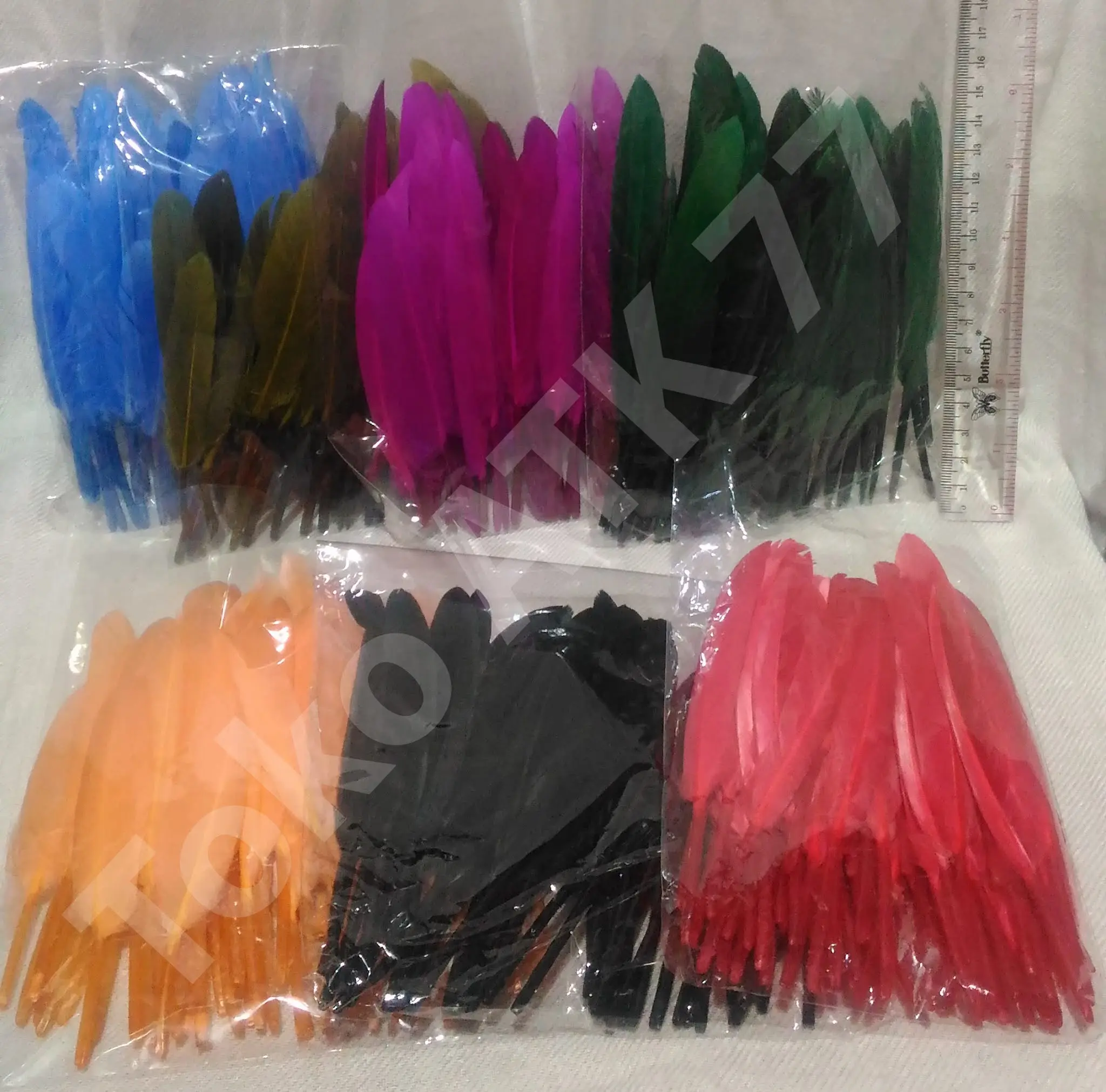 Manik manik Bulu Ayam Warna Warni Biru Ungu Merah Hijau Hitam Orange