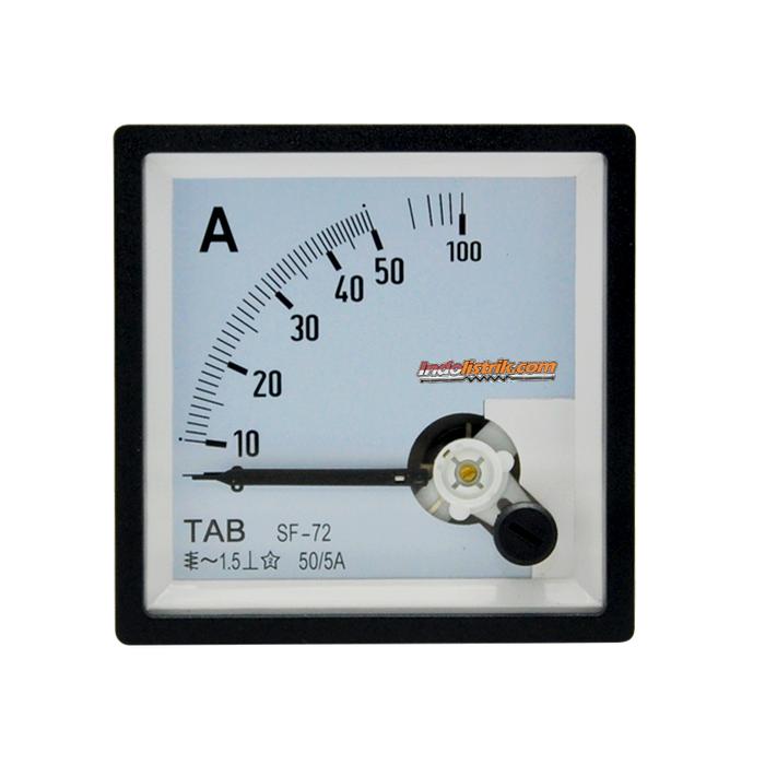 Gambar Ampere Meter Analog AC 50 / 5 A Via CT 72 x 72 TAB dari INDOLISTRIK OFFICIAL TNG Kota Administrasi Jakarta Pusat Tokopedia