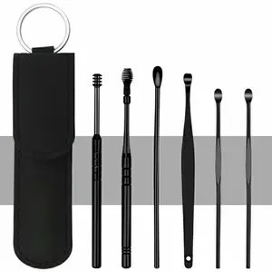 Set Korek Kuping Hitam Dalam Kemasan Dengan Gantungan Kunci (Isi 6)