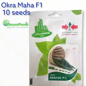 BENIH OKRA HIJAU MAHA F1 10 SEEDS CAP PANAH MERAH BY DEW guykbu 5335ik