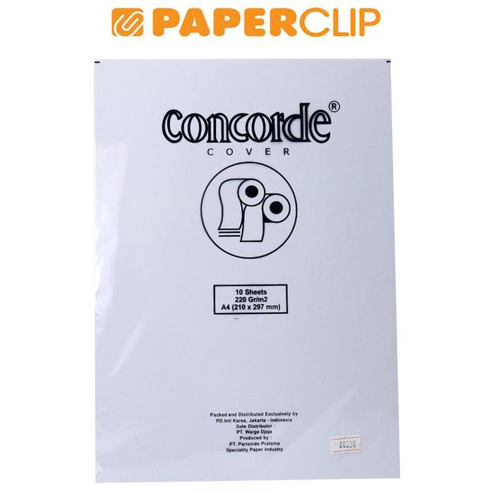 Gambar KERTAS COVER A4 CONCORDE 80230 220 ISI 10 dari Paperclip Indonesia Kota Administrasi Jakarta Selatan Tokopedia