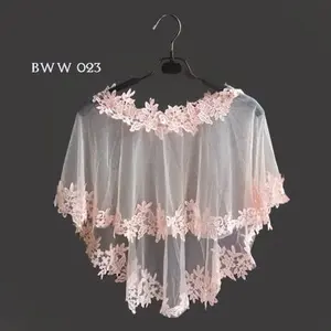 Aksesoris Cardigan Bolero Pesta Bridal Modern Lace Peach - BWW 023