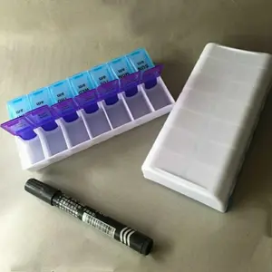 Kotak Tempat Obat 2-Warna untuk 2-Minggu / 14 Sekat (Ukuran Kecil)