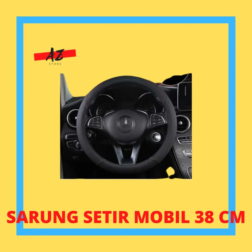 Cover Pelapis Lapisan Sarung Setir Stir Mobil Bahan Kulit PU Leather