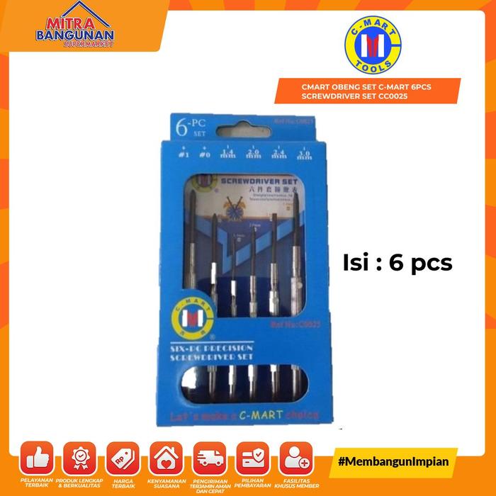 Gambar CMART OBENG SET C-MART 6PCS SCREWDRIVER SET CC0025 dari Mitra Bangunan Pekanbaru Kota Pekanbaru Tokopedia