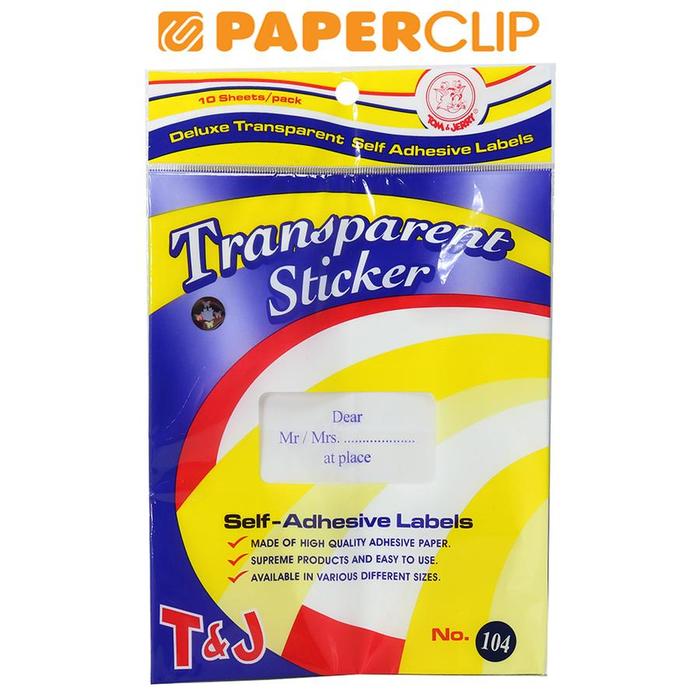 Gambar LABEL TOM & JERRY NO.104 TRANSPARANT dari Paperclip Indonesia Kota Administrasi Jakarta Selatan Tokopedia