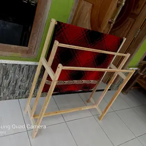jemuran handuk kayu T 100cm P80cm L 30 cm