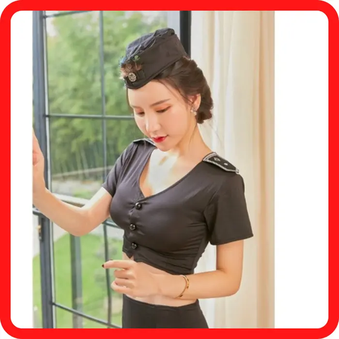 Baju Lingerie Cosplay Pramugari Kostum Seragam Pramugari LCP89024 3