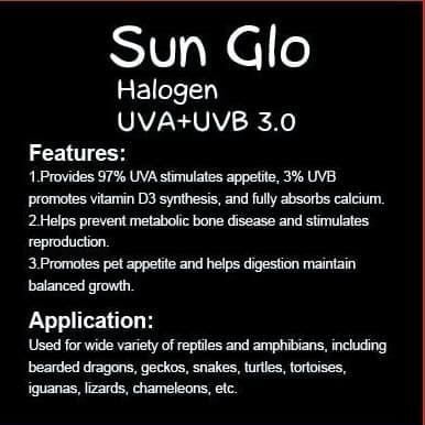25w Sun Glo Halogen Reptile UVA UVB Lampu Pemanas Penghangat Kandang 3