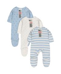 Gambar Mothercare Premature Baby Sleepsuits 3 Pcs - Set Baju Tidur (Biru) - premature 2lb dari Mothercare Indonesia Kota Depok 2 Tokopedia