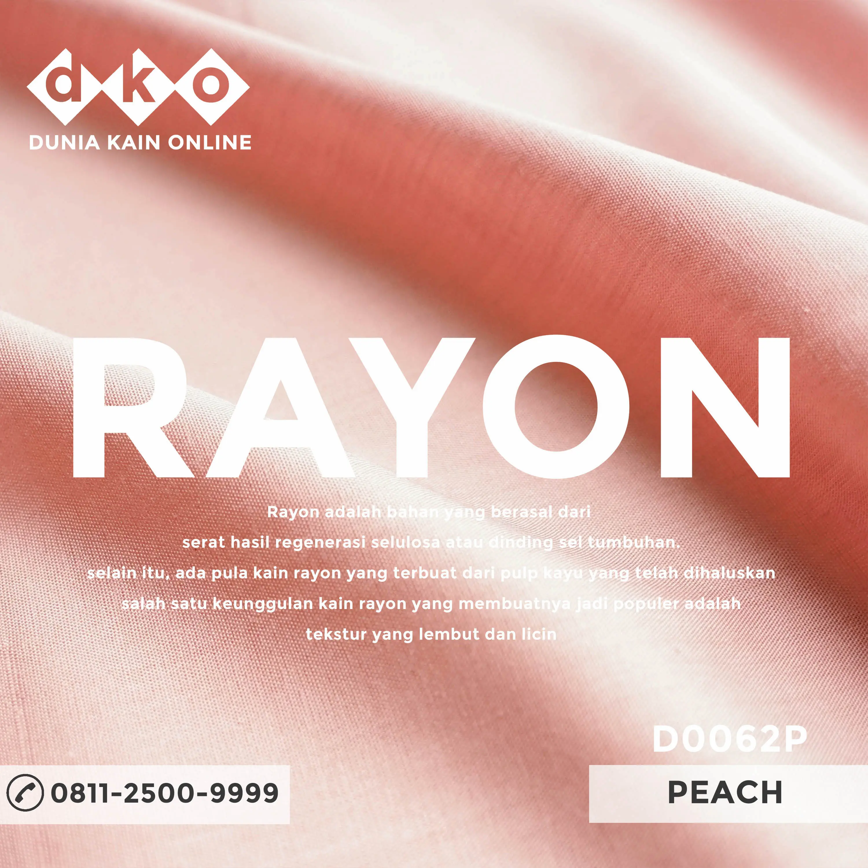 DKO Kain RAYON POLOS Premium Warna Peach