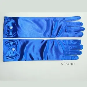 Sarung Tangan Pesta Satin Biru Anak Modern l Aksesoris Wedding -STA010