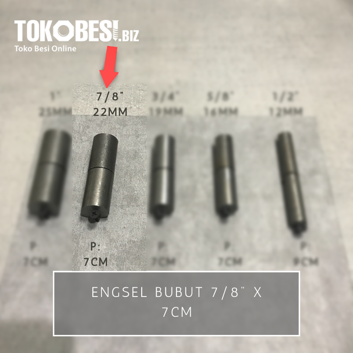 Gambar Engsel bubut 7/8" (22mm) x 7cm (bh) dari Tokobesi Biz Kota Bandung Tokopedia
