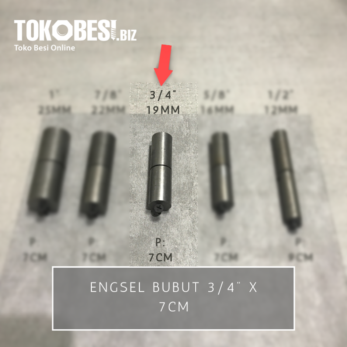 Gambar Engsel bubut 3/4" (19mm) x 7cm (bh) dari Tokobesi Biz Kota Bandung Tokopedia