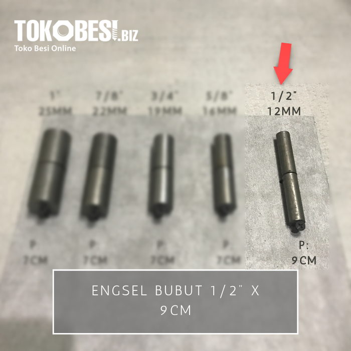 Gambar Engsel bubut 1/2" (12mm) x 9cm (bh) dari Tokobesi Biz Kota Bandung Tokopedia