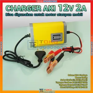 Alat Cas Aki Motor / Charger Aki Mobil Portable 2A 12 Volt