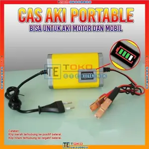 Charger Aki Motor Mobil Portable 12V 2A Dengan LED Indikator