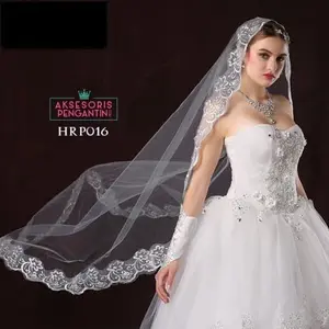 Kerudung Veil Pengantin Lace Wanita l Slayer Wedding Modern - HRP 016