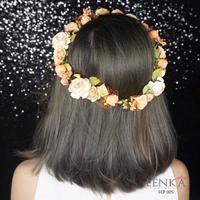 Gambar Flower Crown Pesta Peach Wanita l Mahkota Bunga Lenka - FCP005 - Orange dari Lenka Wedding Shop Kota Surabaya 3 Tokopedia