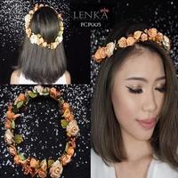 Gambar Flower Crown Pesta Peach Wanita l Mahkota Bunga Lenka - FCP005 - Orange dari Lenka Wedding Shop Kota Surabaya 2 Tokopedia