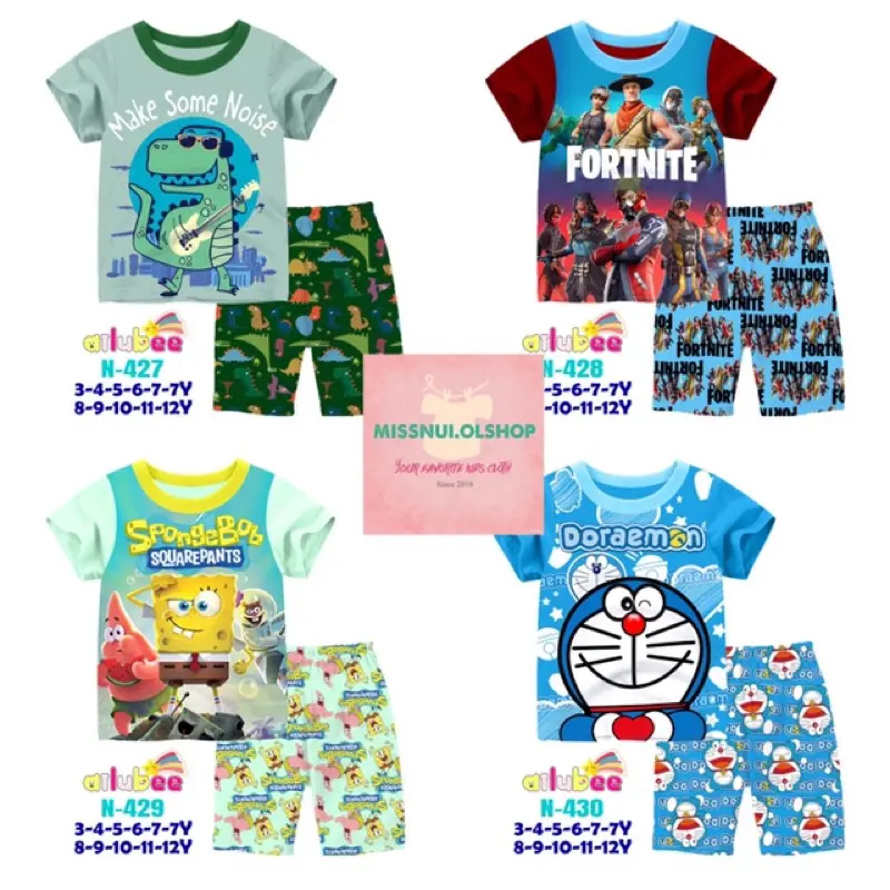[TP] BAJU TIDUR ANAK AILUBEE N 427,428,429,430 DINO SPONGEBOB DORAEMON