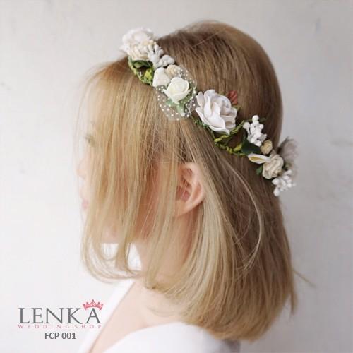 Gambar Flower Crown Pesta Peach Wanita l Mahkota Bunga Lenka - FCP005 - Orange dari Lenka Wedding Shop Kota Surabaya 5 Tokopedia