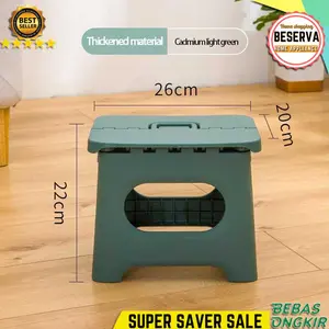 Kursi Lipat Portable Bangku Mini Dapur Kamar Mandi Dewasa Anak - Hijau